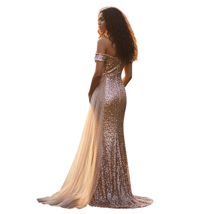 Starlit Glamour: Sparkling Mermaid Evening Gown
