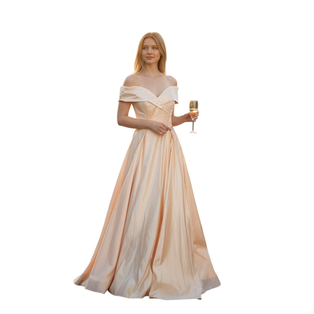 Peach Dreams Satin Ballgown - Feel Like Royalty!