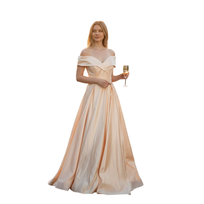 Peach Dreams Satin Ballgown - Feel Like Royalty!