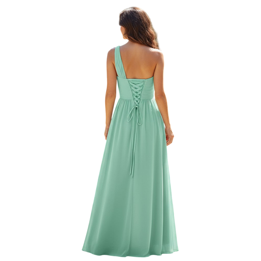 Seafoam Dream: The One-Shoulder Whisper Dress