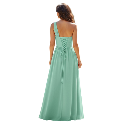 Seafoam Dream: The One-Shoulder Whisper Dress