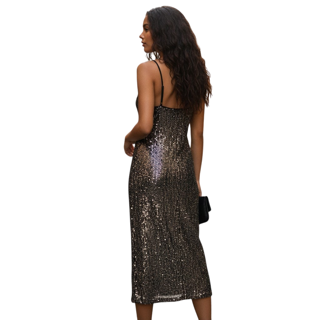 Shimmering Stardust Slip Dress: Shine Like the Cosmos