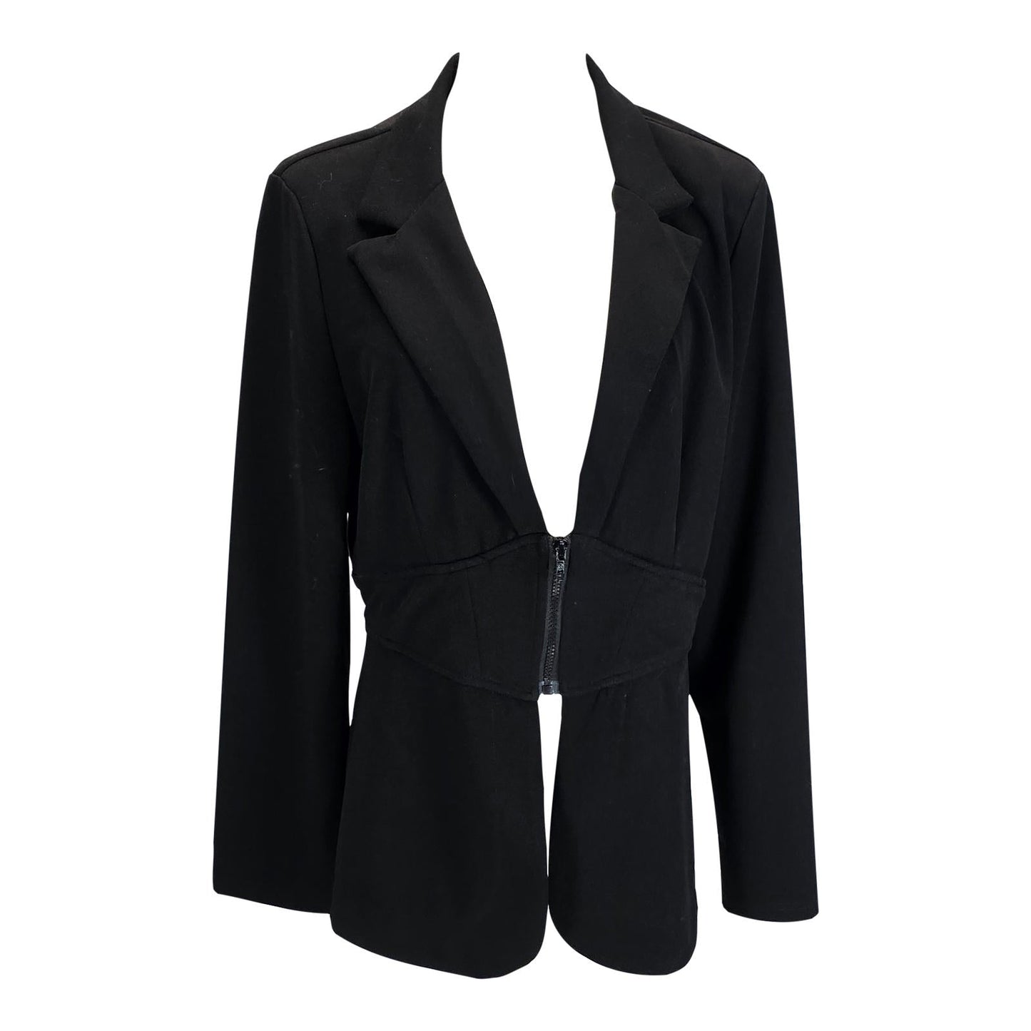 Shein Chic Black Women's Blazer with Zippered Waist/XL