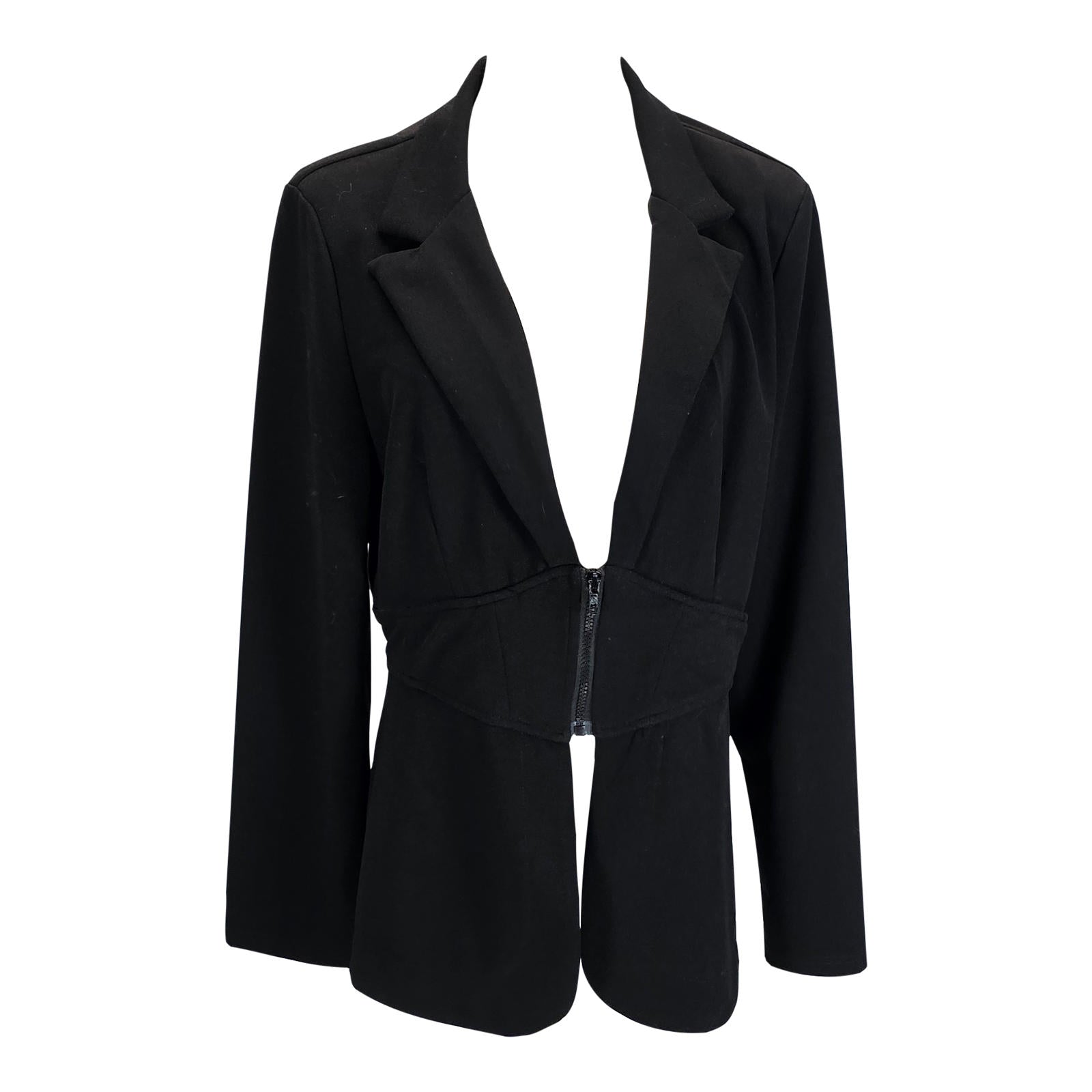 Shein Chic Black Women's Blazer with Zippered Waist/XL