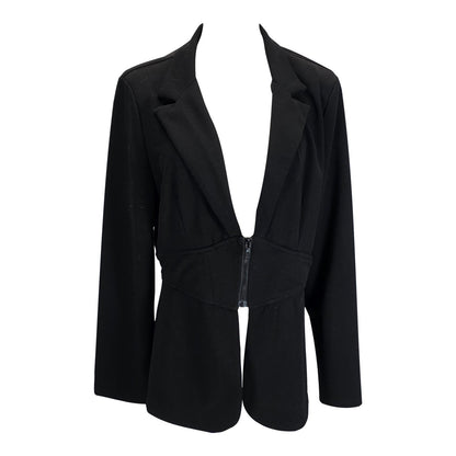 Shein Chic Black Women's Blazer with Zippered Waist/XL