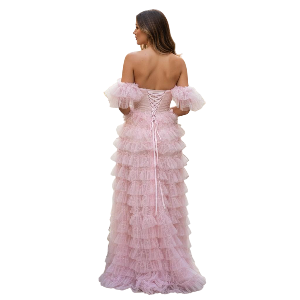 Whimsical Pink Cotton Candy Couture Dress
