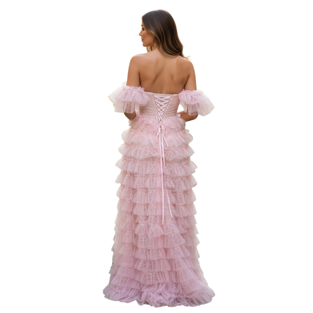 Whimsical Pink Cotton Candy Couture Dress