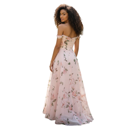 Blossom & Flutter Off-Shoulder Party Dress