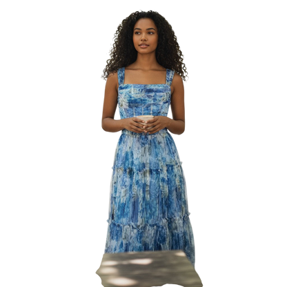 Dreamy Ocean Wave Maxi Dress: Make a Splash this Season!