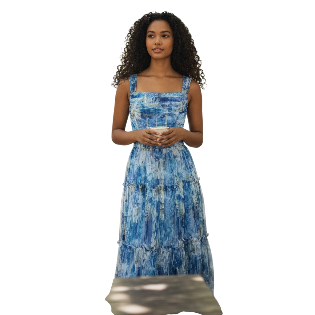 Dreamy Ocean Wave Maxi Dress: Make a Splash this Season!