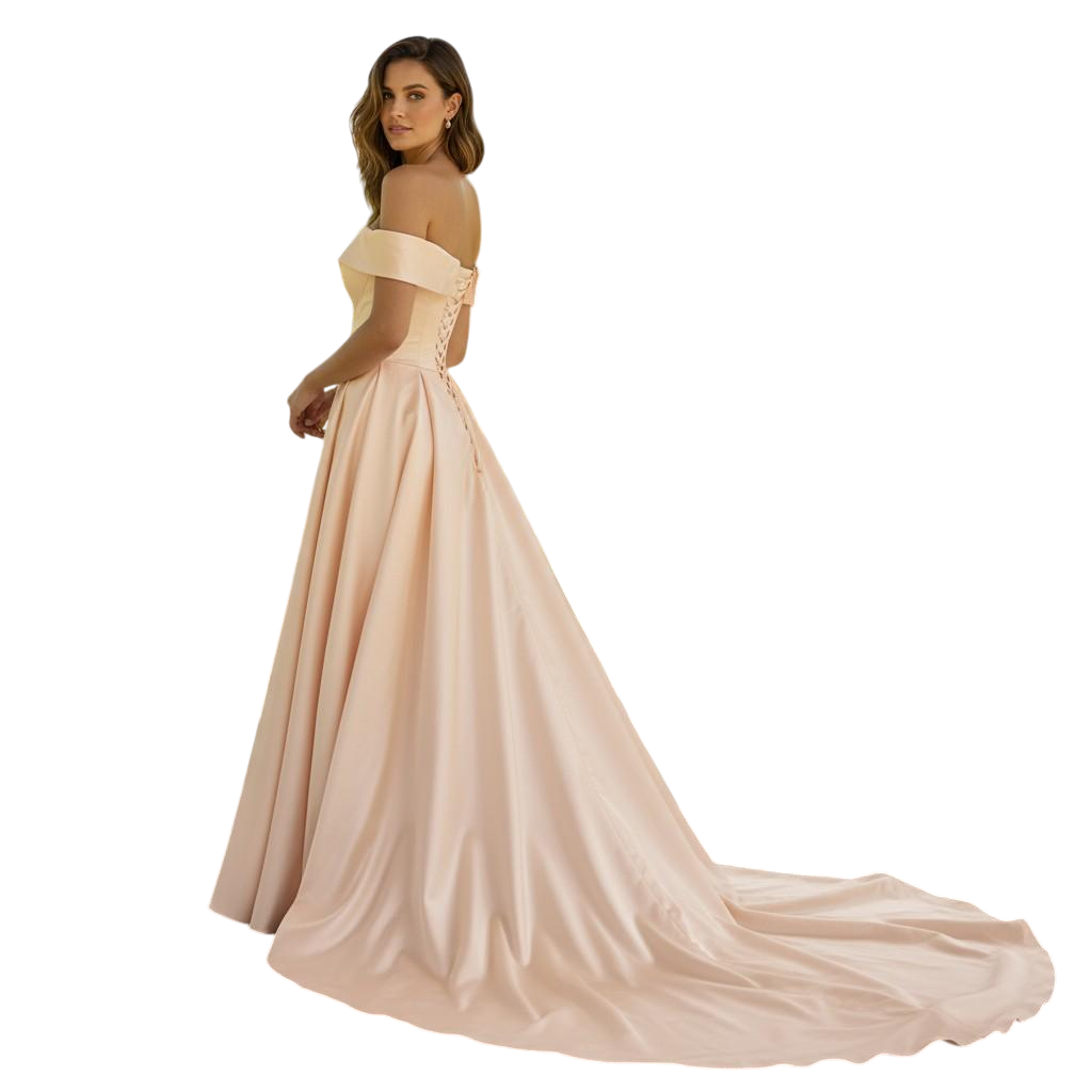 Peach Dreams Satin Ballgown - Feel Like Royalty!