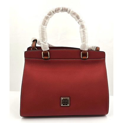 Pebble Grain Leather Satchel - Rust Beauty