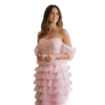 Whimsical Pink Cotton Candy Couture Dress