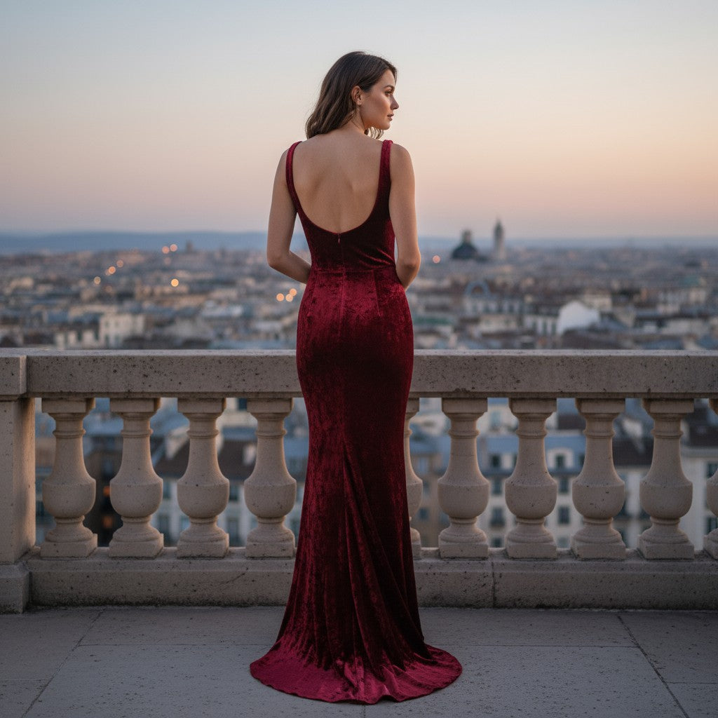 Velvet Vixen: The Berry Divine Evening Gown