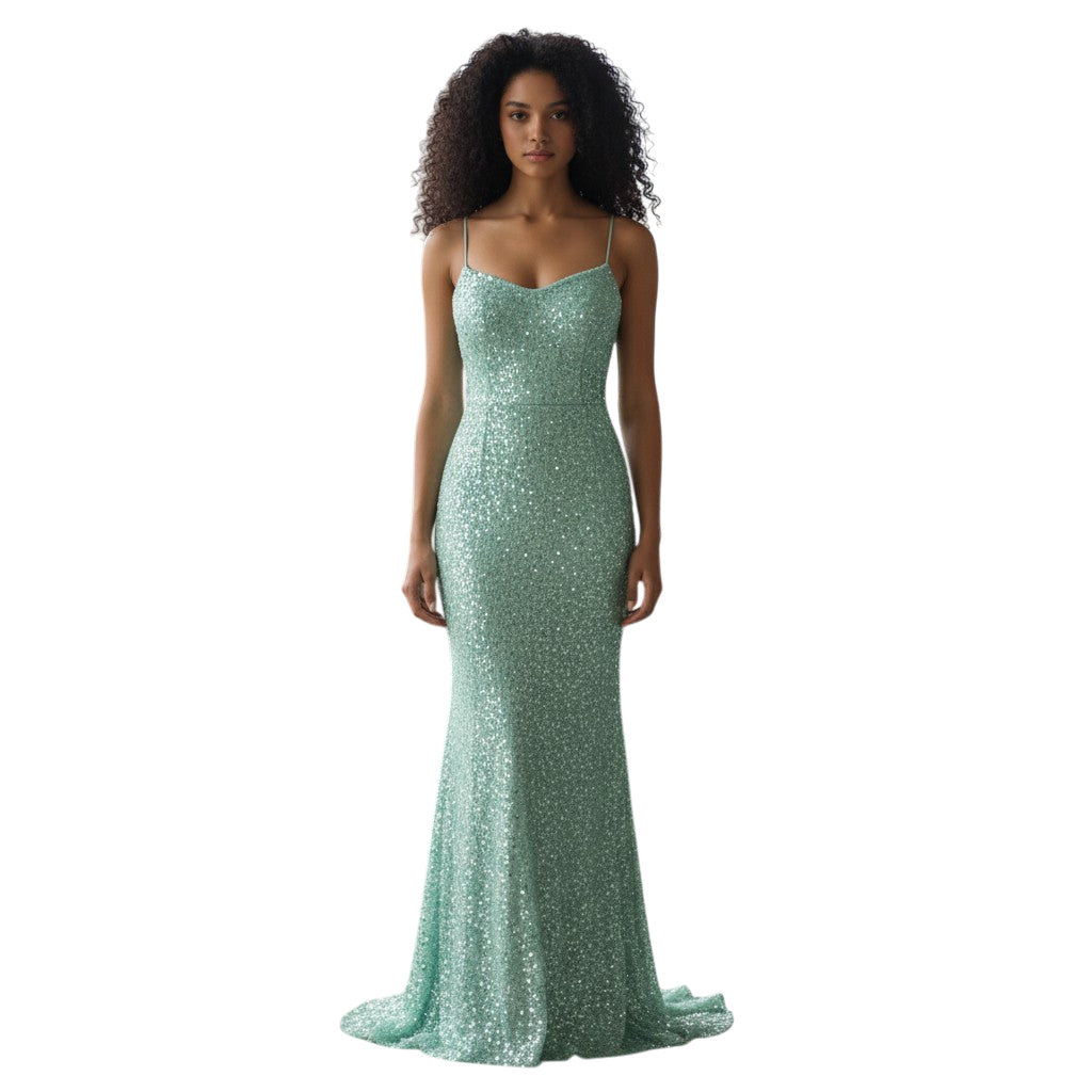 Aqua Shimmer Mermaid Gown: Dazzle & Dance the Night Away