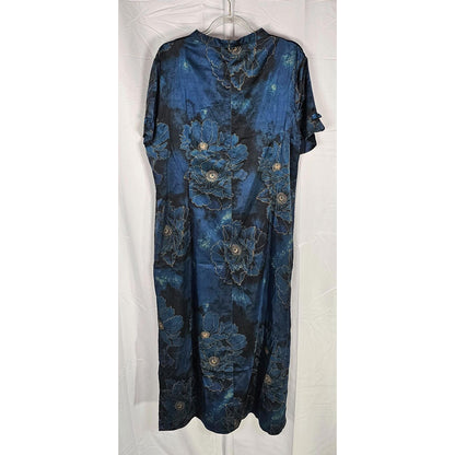 Blue Floral Kimono Wrap Dress - East Meets Elegance