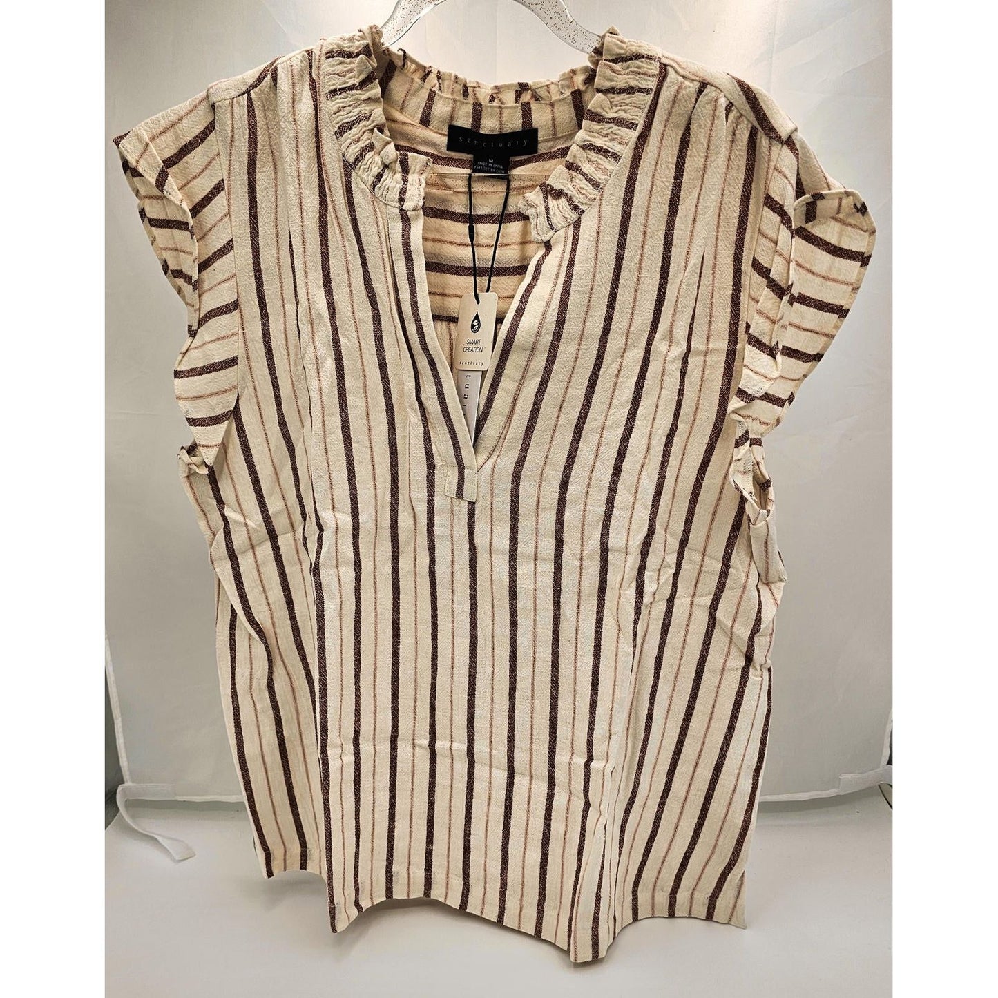 Striped Ruffle Neck Casual Top - Your New Favorite Shirt