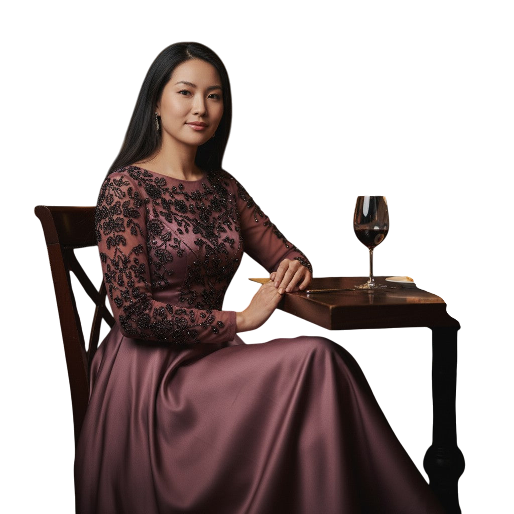 Garnet Gown: A Slice of Glamour with a Side of Drama