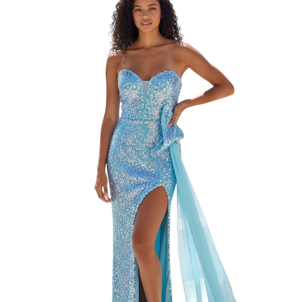 Mermaid Dreams: Sparkling Light Blue Evening Gown