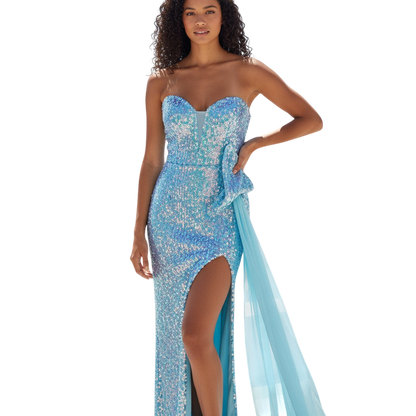 Mermaid Dreams: Sparkling Light Blue Evening Gown