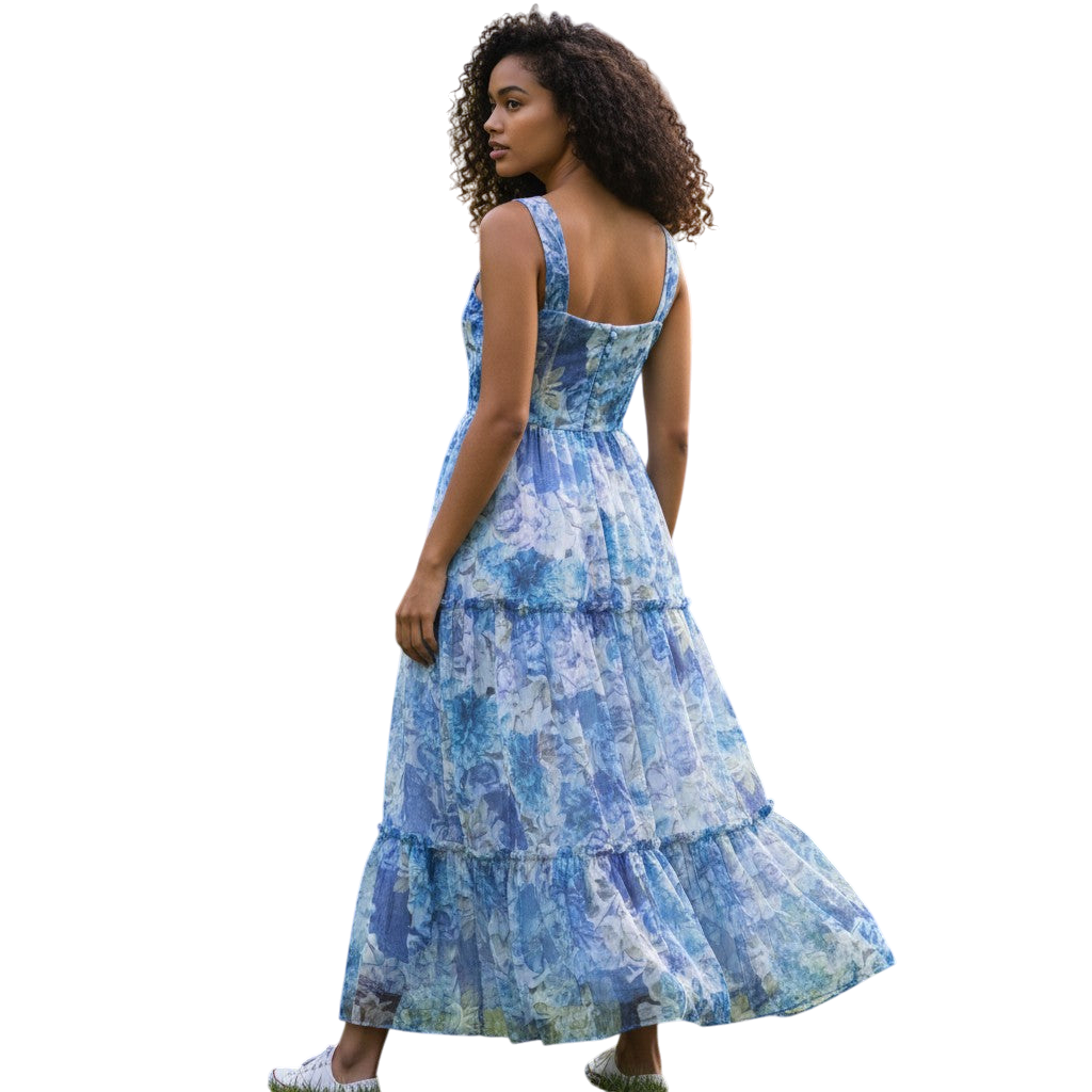 Dreamy Ocean Wave Maxi Dress: Make a Splash this Season!