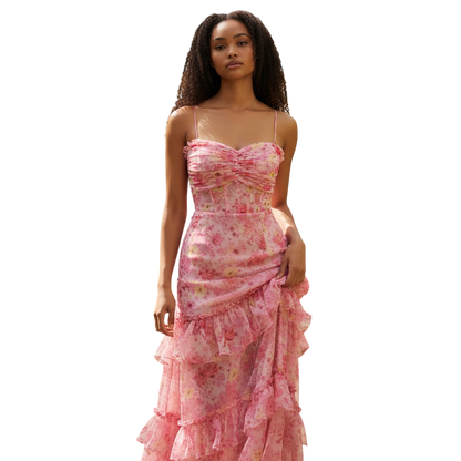 Whimsical Blossom Backless Gown – Make Flowers Jealous!