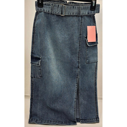 Denim Ankle Length Skirt
