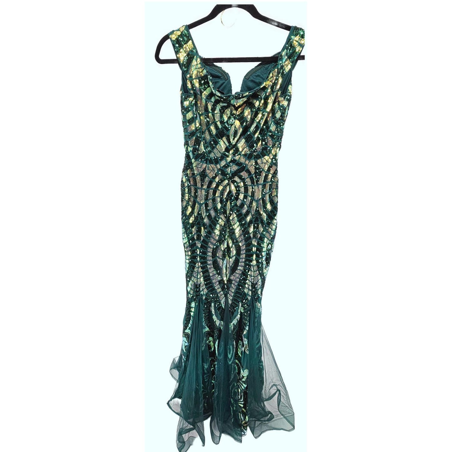 Glamorous and Gold Sequin Prom Dress - Mermaid Magic!