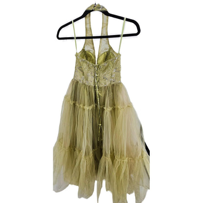 Gorgeous Gold Halter Tulle Prom Dress - Twirl Worthy!
