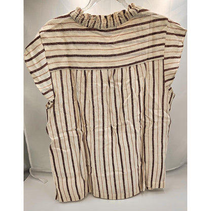 Striped Ruffle Neck Casual Top - Your New Favorite Shirt