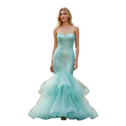 Aqua Dreamy Sparkle Mermaid Dress