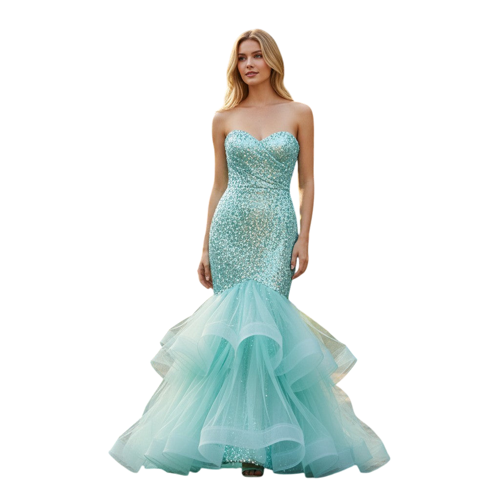 Aqua Dreamy Sparkle Mermaid Dress