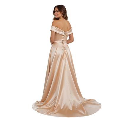 Peach Dreams Satin Ballgown - Feel Like Royalty!