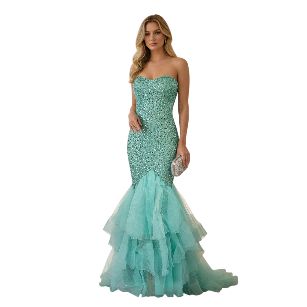 Aqua Dreamy Sparkle Mermaid Dress