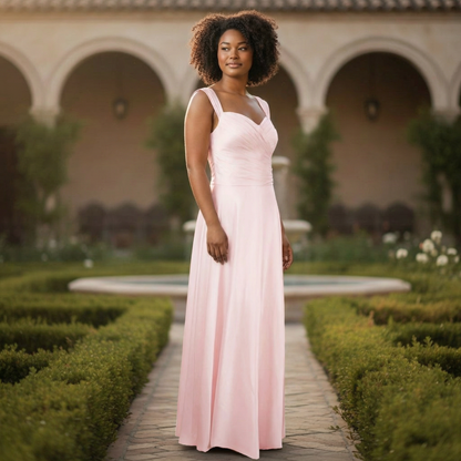 Blushing Belle Lace-Up Evening Gown