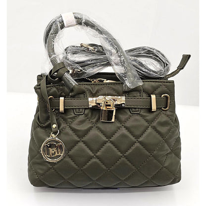 Quirky Quilted Satchel with Lock Charm