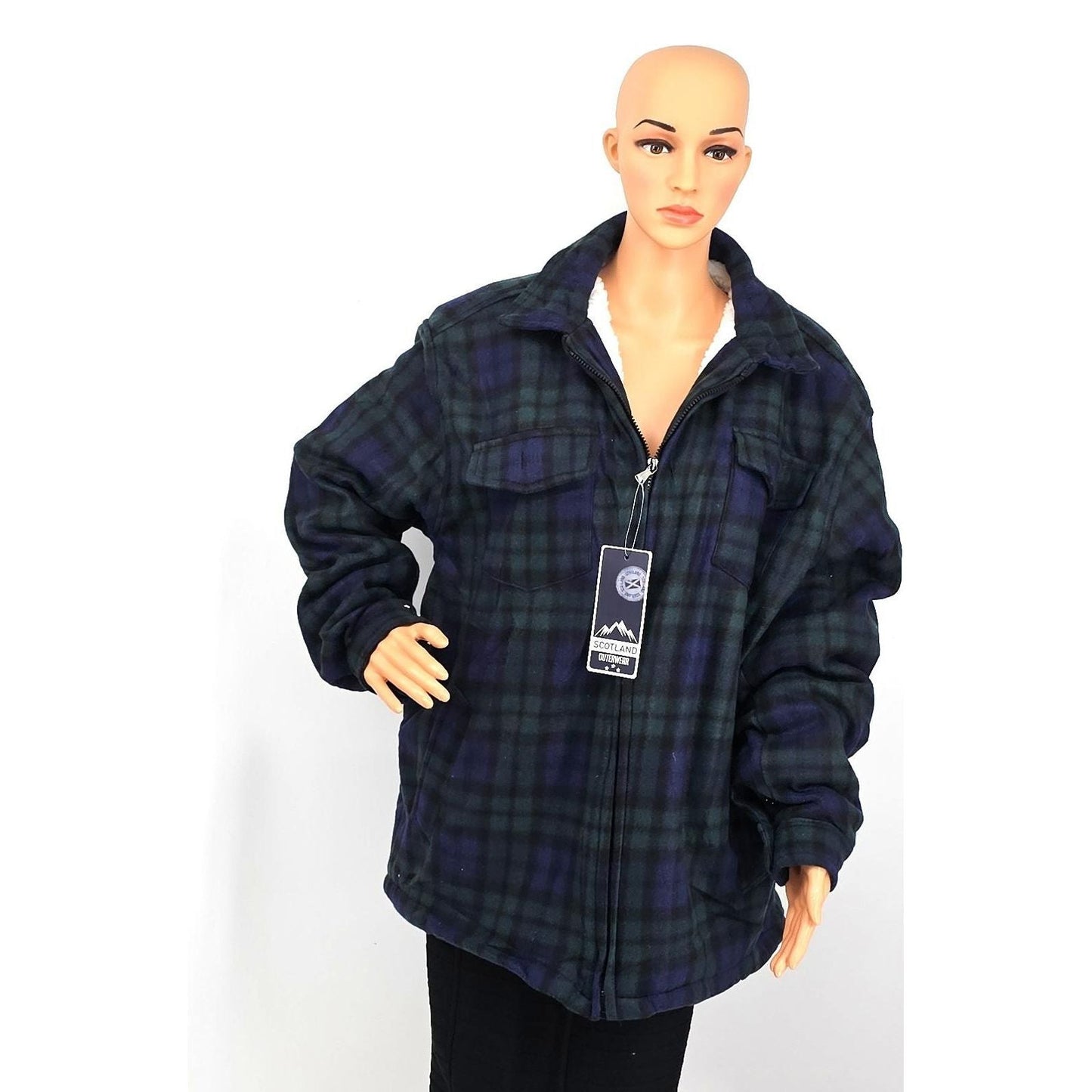 Tartan Sherpa Jack Black Watch - Cozy Plaid Adventure Buddy
