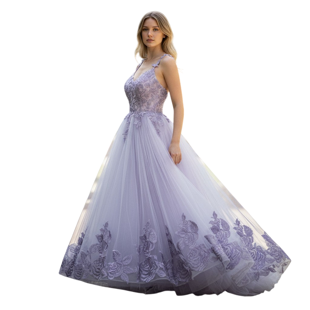 Lavender Dreamscape Ball Gown: Dance Like No One's Watching!