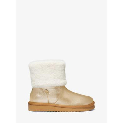 Julia Faux Fur Trim Metallic Leather Boot