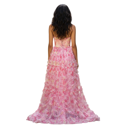 Whimsical Blossom Backless Gown – Make Flowers Jealous!