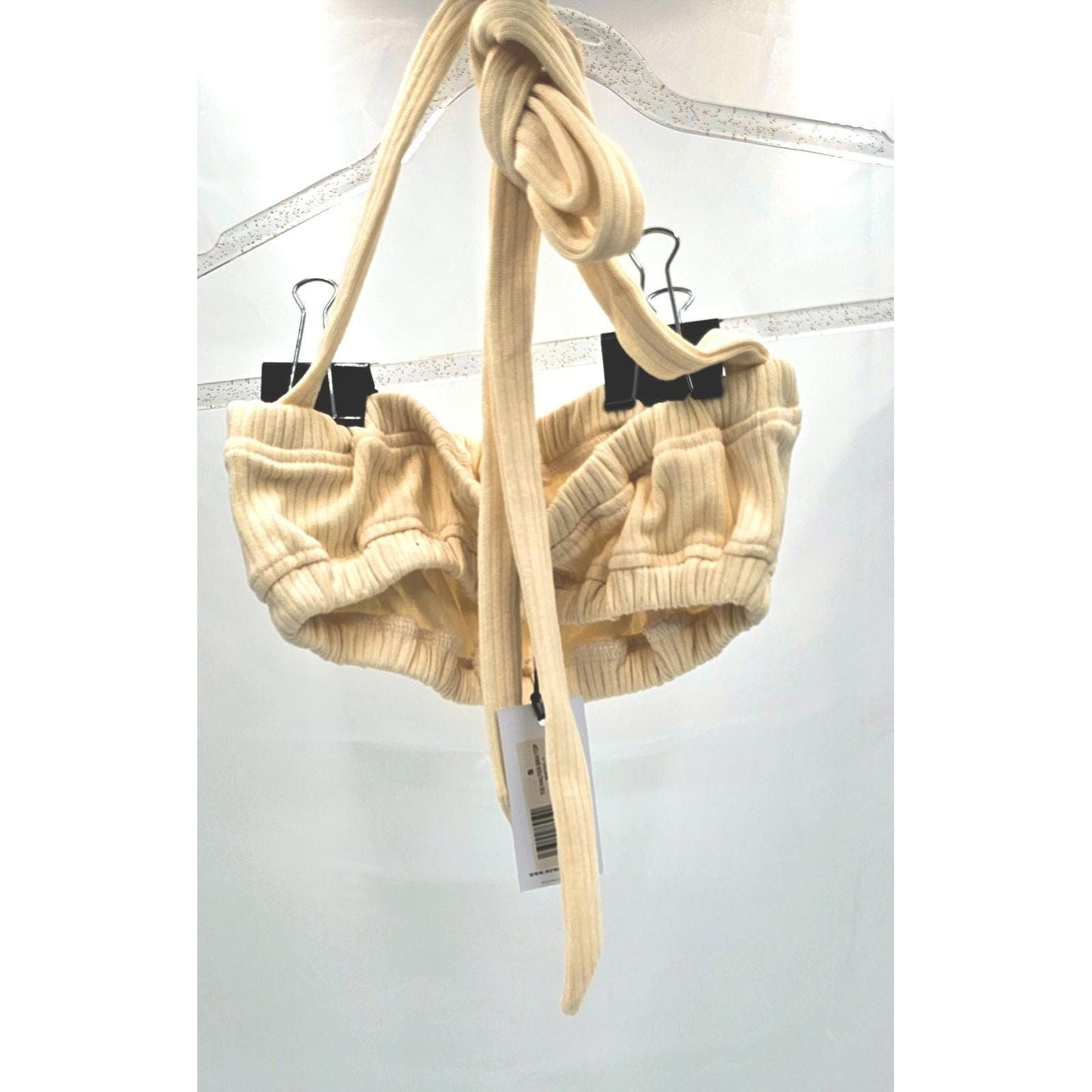 Cozy Ribbed Halter Crop Top - Bliss S