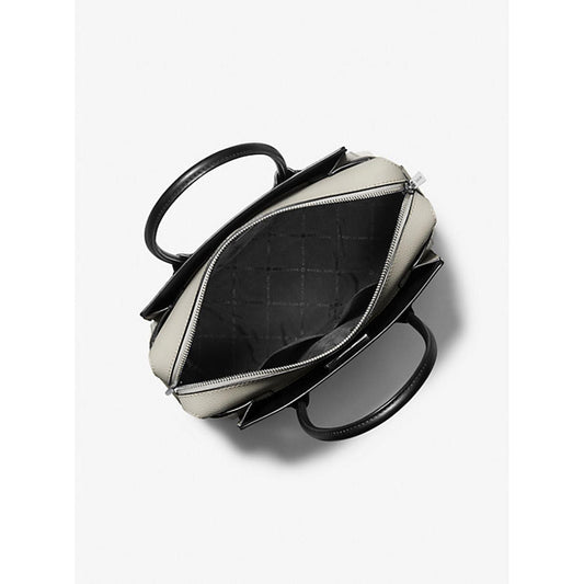 Mercer Medium Color-Block Leather Belted Satchel