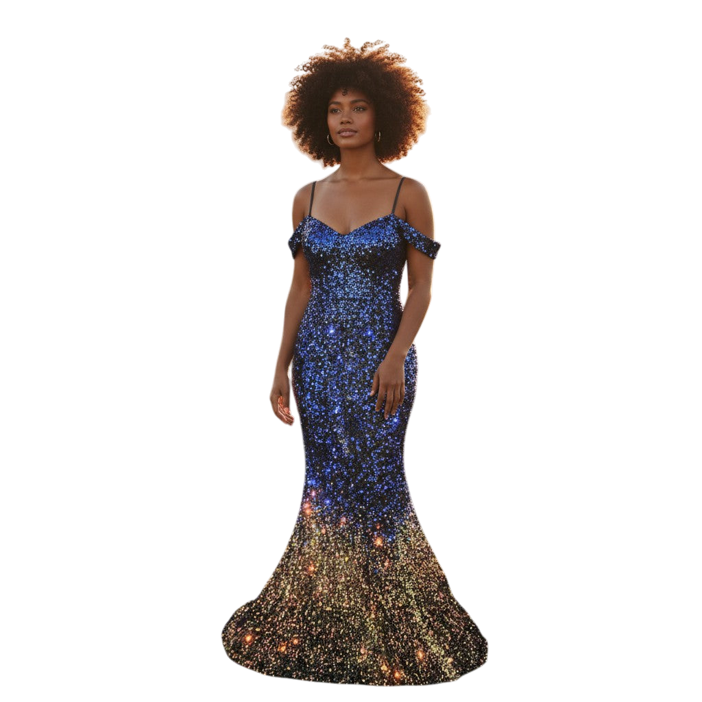 Starry Night Glamour Gown: Shine Like the Cosmos!