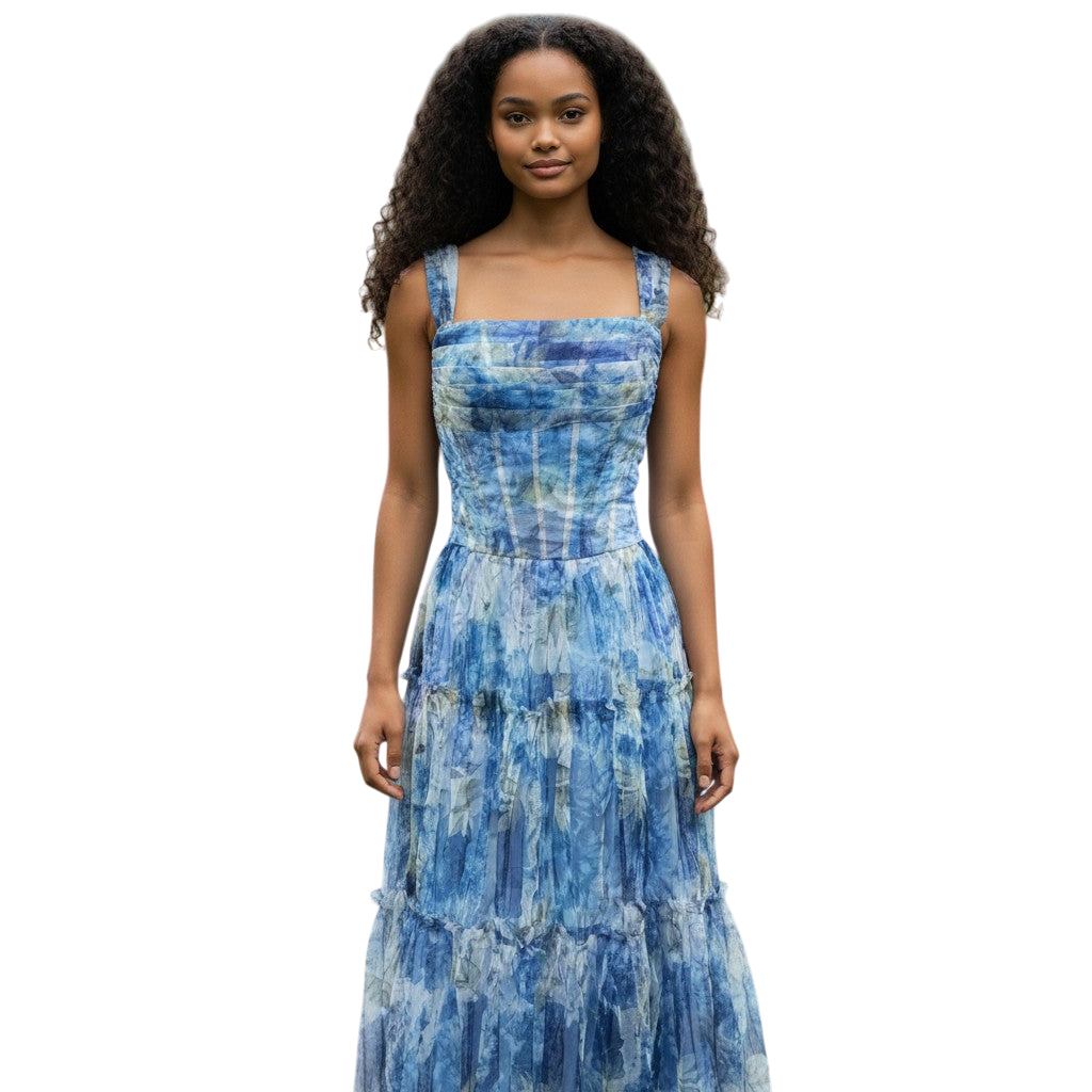 Dreamy Ocean Wave Maxi Dress: Make a Splash this Season!