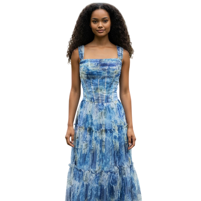 Dreamy Ocean Wave Maxi Dress: Make a Splash this Season!