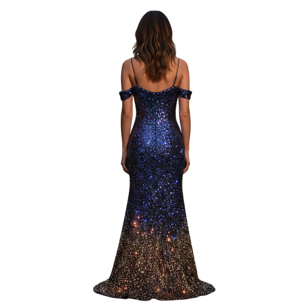 Starry Night Glamour Gown: Shine Like the Cosmos!