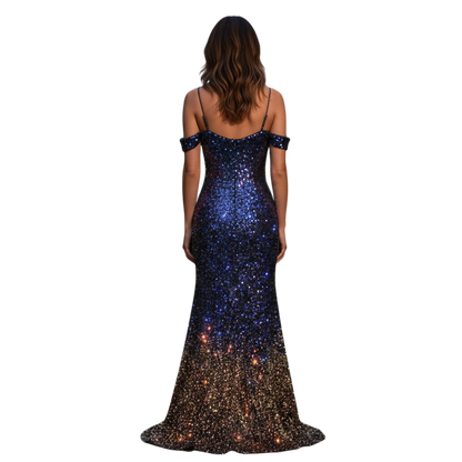 Starry Night Glamour Gown: Shine Like the Cosmos!