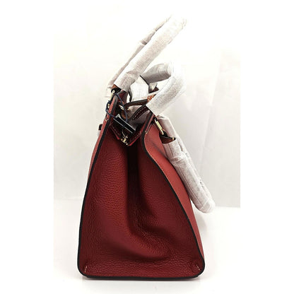 Pebble Grain Leather Satchel - Rust Beauty