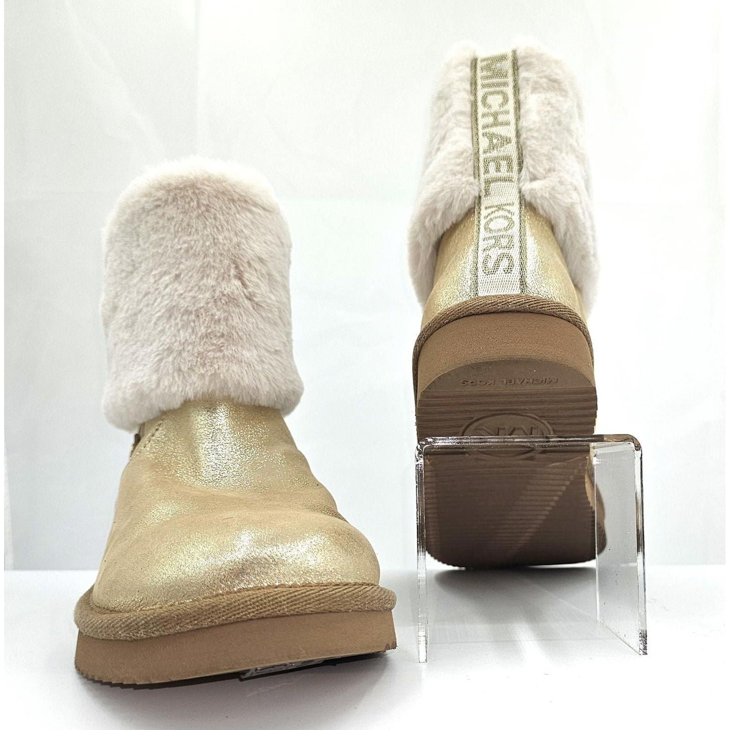 Julia Faux Fur Trim Metallic Leather Boot