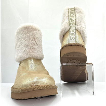 Julia Faux Fur Trim Metallic Leather Boot